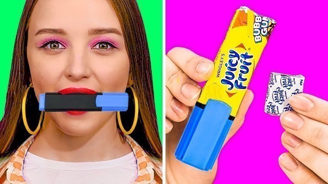 'HOW TO SNEAK FOOD INTO CLASS || Funny Food Hacks And Tricks by 123 Go! Live'