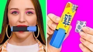 'HOW TO SNEAK FOOD INTO CLASS || Funny Food Hacks And Tricks by 123 Go! Live'