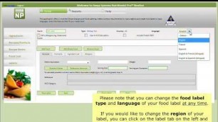 'Nutritionist Pro(TM) NexGen Creating a Nutrition Food Label for USA'