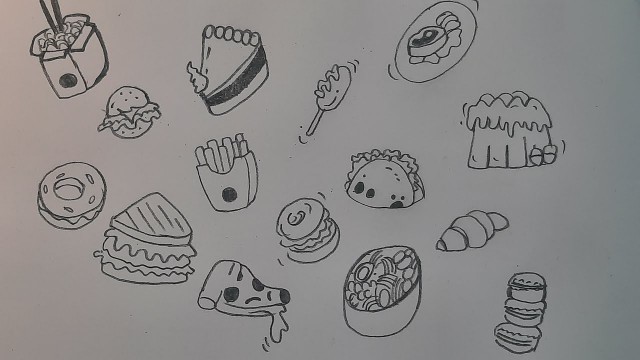 'Disegna con me DOODLE sul CIBO || Draw with me FOOD DOODLES || Facile e rilassante Easy and relaxing'