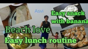 'Goa beach & food|Mommy vlog|Easy Indian lunch|methi rice|Easy banana filters|Asvi'