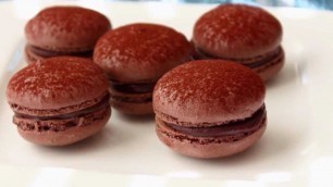 'Dark Chocolate Macarons - French Macaron Recipe - Meringue Cookies'