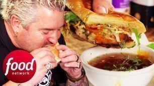 'Guy Tries An Amazing Pho-rench Dip Sandwich In Chico | Diners, Drive-Ins and Dives'