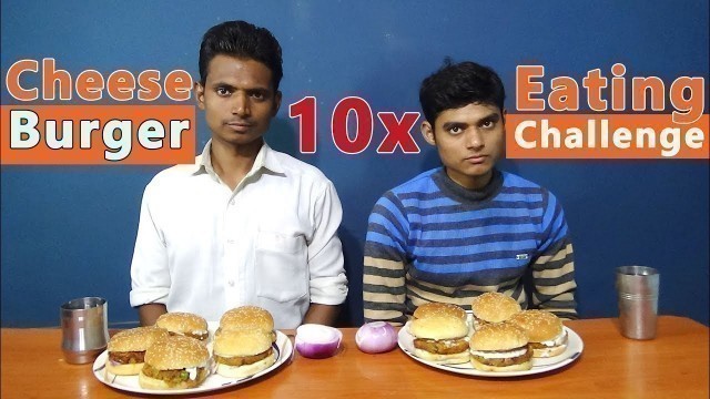 'Cheese burger Eating Challenge | McVeggie Burger Eating Competition | Food Challenge India'