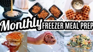 'EASY MONTHLY FREEZER MEAL PREP | LARGE FAMILY MEALS | COOK WITH ME | RECIPES FOR THE FREEZER'