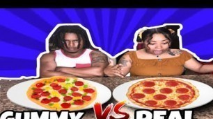 'GUMMY VS REAL FOOD CHALLENGE !!! DD FAMILY'