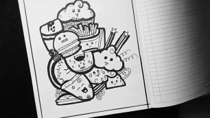 'Food Doodles || Doodle Art || Doodle for beginners || Food Doodle Art || Easy Doodle Art'