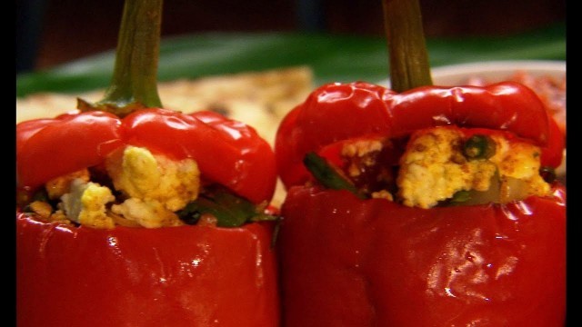 'Paneer stuffed peppers - Indian Food Made Easy with Anjum Anand - BBC Food'