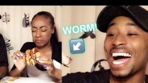 'NASTY REAL FOOD VS. GUMMY FOOD CHALLENGE! ( HE ATE A WORM!