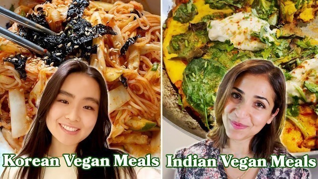 'What A Korean, Indian, & American Vegan Eat In A Day'