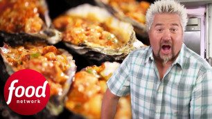 'Guy Fieri Has A Cultural Experience With These Grilled Stuffed Oysters | Diners, Drive-Ins & Dives'