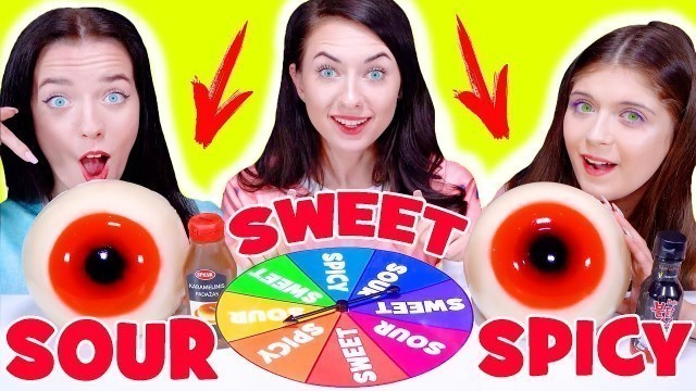 'ASMR Sweet vs Spicy vs Sour Jelly Food Challenge | Mukbang By LiLibu'