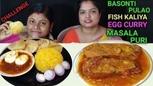 'EGG CURRY FISH KALIY PURI EATING CHALLENGE || EATING COMPETITION || food family & more'