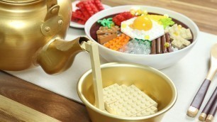 'Lego Bibimbap and Makgeolli - LEGO in Real Life / Stop Motion Cooking'