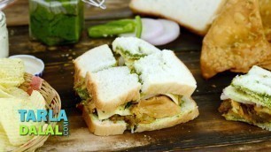 'Samosa Chips Sandwich, Mumbai Street Food Recipe by Tarla Dalal'