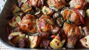 'Chicken, Sausage, Peppers & Potatoes - How to Roast Chicken, Sausage, Peppers & Potatoes'