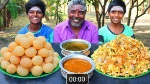 'PANI PURI vs MASALA PURI EATING CHALLENGE | STREET FOOD EATING COMPETITION | FOODIES GOLGAPPA EATING'