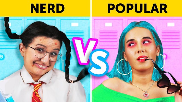 'POPULAR VS NERD STUDENT. 12 DIY school pranks and hacks by 5-Minute crafts'