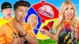 'Unspeakable vs PrestonPlayz Rainbow Mystery Spin Wheel DISGUSTING Food Challenge!'