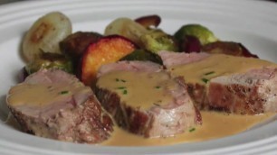 'Pork Tenderloin Diablo Recipe - Spicy Pork Diablo - Pork Tenderloin with Mustard Cream Sauce'