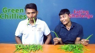 'Green Chillies Eating Challenge | Hari Mirchi Eating Competition | Food Challege India'