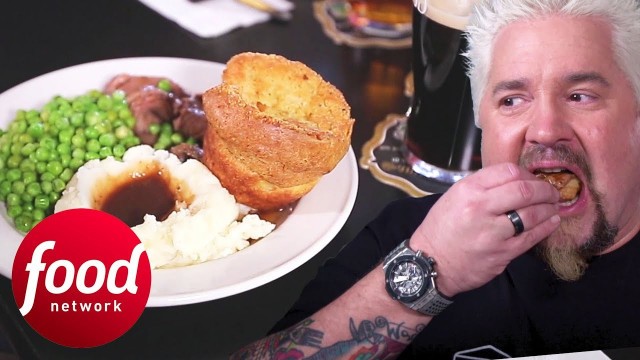 'Guy Fieri Finds Authentic Yorkshire Pudding In A Brit Pub In Delaware | Diners, Drive-Ins & Dives'