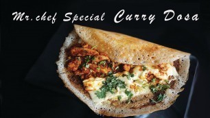 'Chicken Curry Dosa ;Madurai Street Food Special;How to make kari Dosa in home in 10mins'