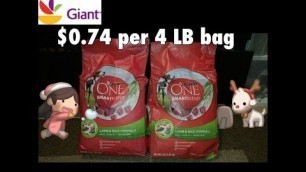 'HURRY $0.74/bag Purina Dry Dog Food at Giant until supplies last!!'