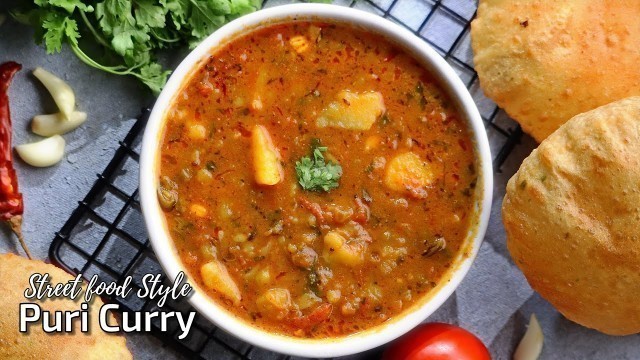 'డిల్లీ స్టైల్  పూరీ కర్రీ Aloo curry for puri | Street food style aloo curry in Telugu @Vismai Food'