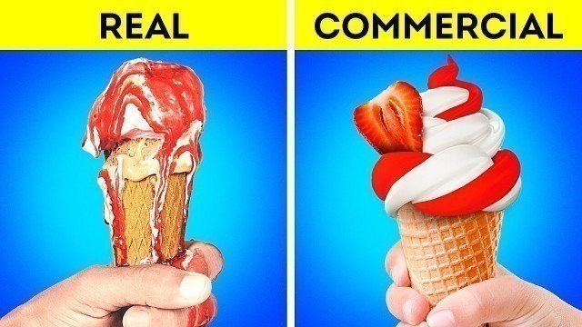 'FOOD IN COMMERCIALS vs IN REAL LIFE || Commercial Tricks and Photo Hacks'