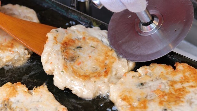 '전 세계에서 유일한 호떡 / 복댕이네 어묵 호떡 / Korean Fishcake Pancake / Eomuk Hotteok / Korean Street Food'