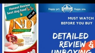 'FARMINA N&D Ancestral Grain Dry Dog Food | Best starter puppy food | Farmina dog food review'