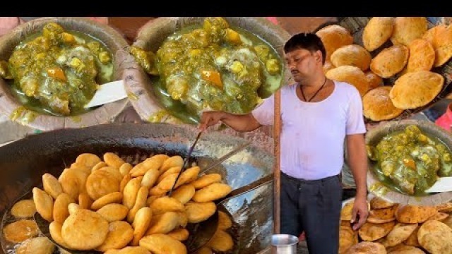 'Radha Vallabh Selling Amazing Puri Subji Rs 20 /- Only | Indian Street Food'