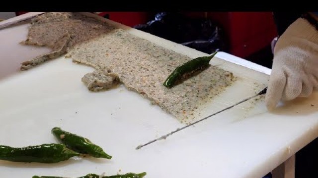 '직접 기른 야채로 만든 수제 어묵 / handmade chili pepper fish cake / korean street food'