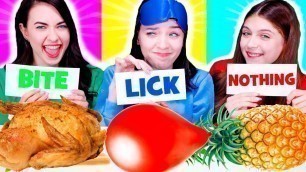 'ASMR Lick, Bite or Nothing Food Challenge | Mukbang by LiLiBu'