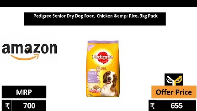 'Pedigree Senior Dry Dog Food, Chicken & Rice, 3kg Pack'