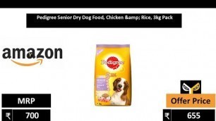 'Pedigree Senior Dry Dog Food, Chicken & Rice, 3kg Pack'