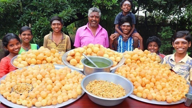 '500 PANI PURI EATING | 500 GOLGAPPA EATING | STREET FOOD PANI PURI EATING | VILLAGE BOYS EATING'